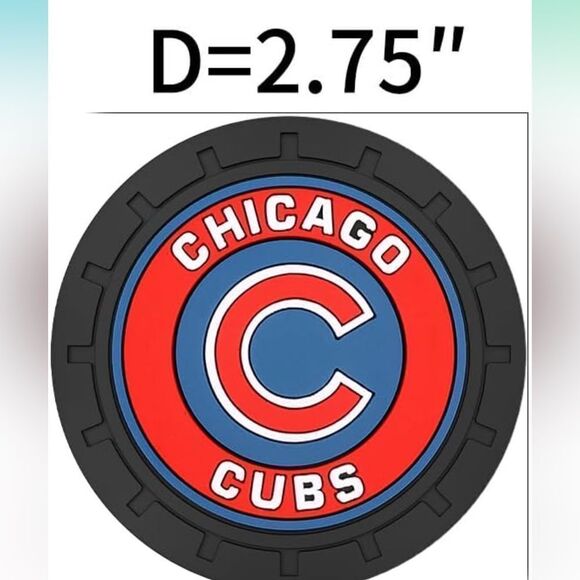 MLB Chicago Cubs Car Cup Holder Coasters set of 2 NWT - Picture 3 of 7